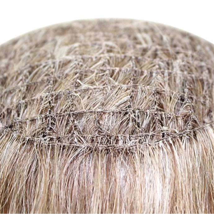 Sistemas de cabello con adorno de rejilla para mujer