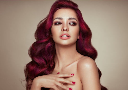 beautiful woman with hair extensions 